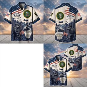 US Army Honoring All Who Served Freedom Never Free Patriotic Shirt