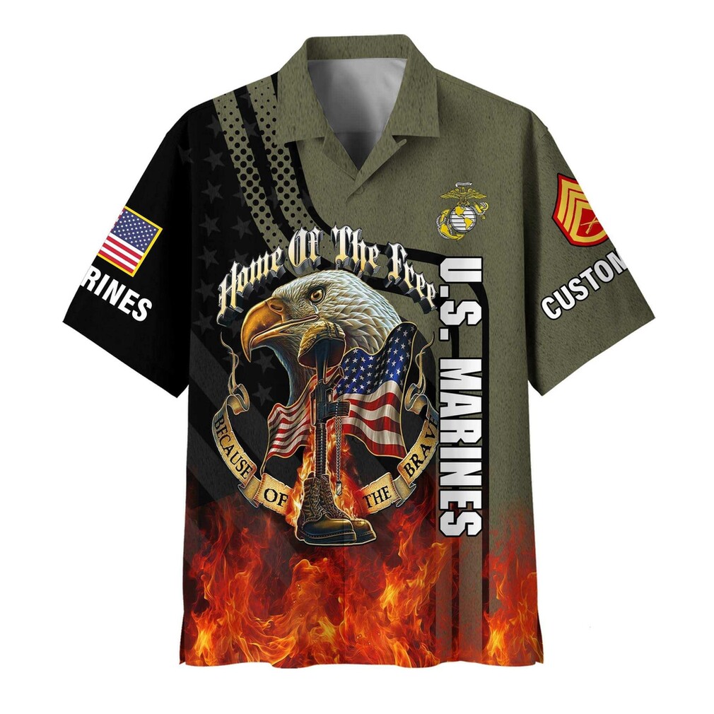 US Marines Eagle American Flag Fire Shirt US Marines Eagle American Flag Fire Shirt