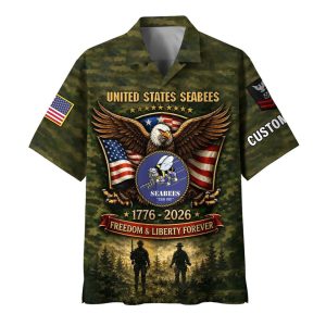 US Seabees Can Do Military Eagle Patriotic Camo Shirt