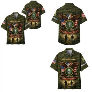 United States Army Eagle Patriotic Military Camo Shirt