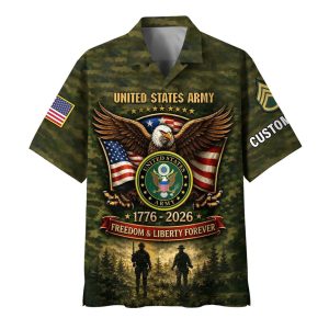 United States Army Eagle Patriotic Military Camo Shirt