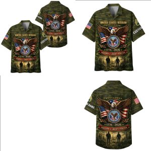 United States Veteran Eagle Military Honor Camo Shirt