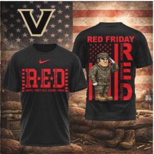 Vanderbilt Commodores Mascot Military Salute Red Friday Shirt