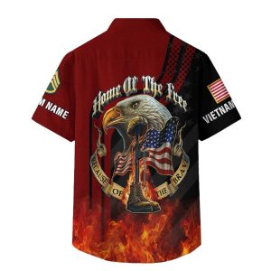 Vietnam Veteran Eagle American Flag Fire Shirt