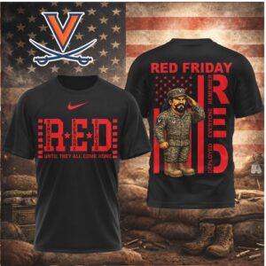Virginia Cavaliers Mascot Military Salute Red Friday Veteran Shirt