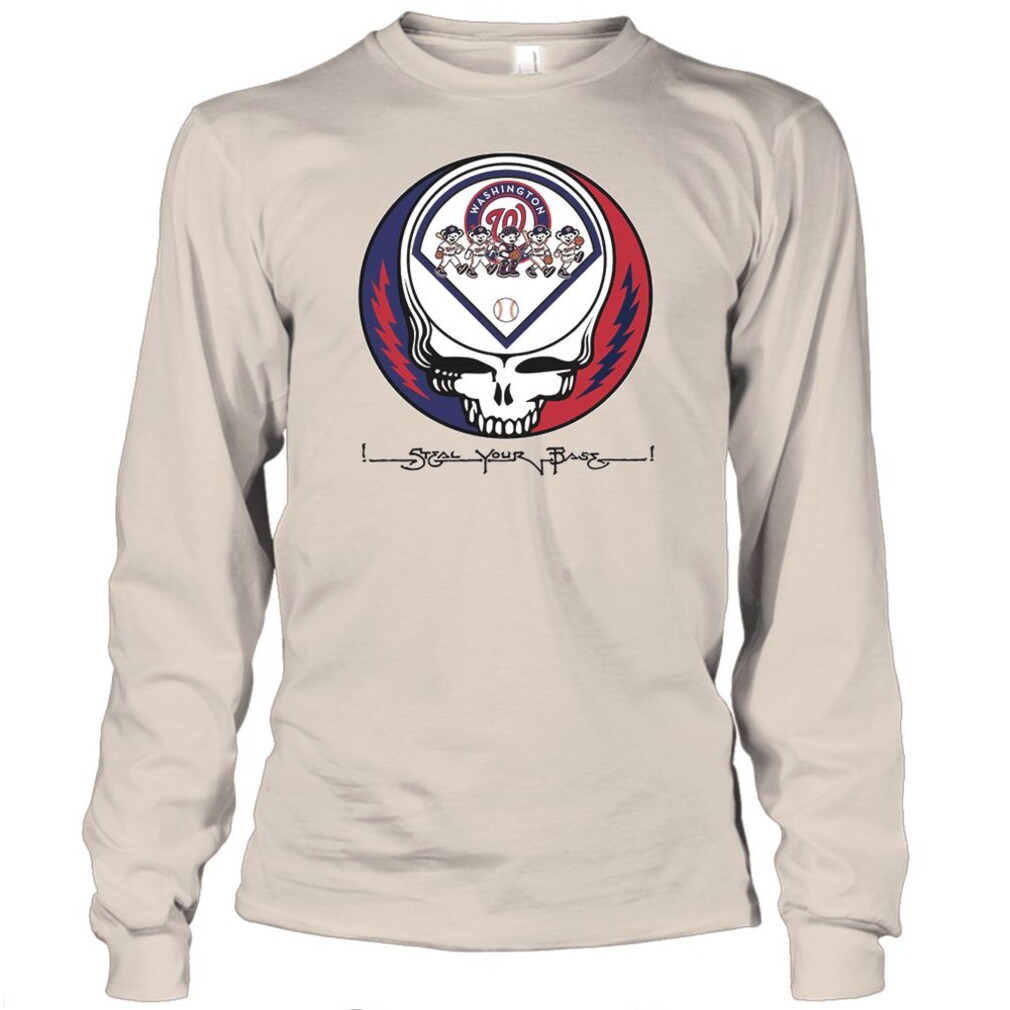Washington Baseball Skeleton Steal Your Base Graphic Shirt Washington Baseball Skeleton Steal Your Base Graphic Shirt