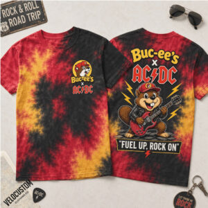 AC DC Rock Band Buc Ees Guitarist Tie Dye Shirt