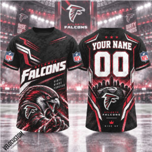 Atlanta Falcons Mascot Stadium Custom Name Football Shirt
