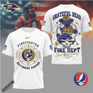Baltimore Ravens Firefighter Grateful Dead Fire Dept Shirt