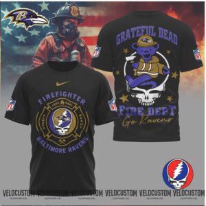 Baltimore Ravens Firefighter Grateful Dead Fire Dept Shirt
