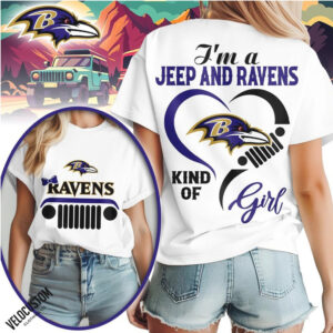 Baltimore Ravens Jeep Heartbeat Kind Of Girl Shirt