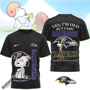 Baltimore Ravens Snoopy Yes I Am Old But I Saw Baltimore Shirt