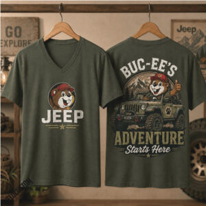 Buc Ee's Adventure Starts Here Jeep Off Road V Neck Shirt