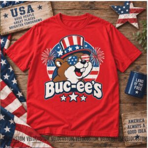 Buc Ee's American Flag Patriotic Beaver 4th of July Shirt