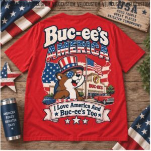 Buc Ee's American Flag Patriotic Beaver 4th of July Shirt