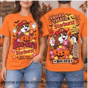 Buc Ees Beaver Starburst Halloween Spooky Sweet Shirt