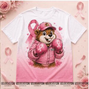 Buc Ees Beaver Strong Pink Ribbon Awareness Shirt