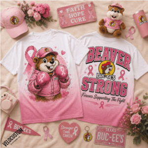 Buc Ees Beaver Strong Pink Ribbon Awareness Shirt