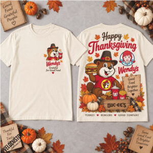 Buc Ee's Beaver Wendy's Thanksgiving Autumn Turkey Shirt