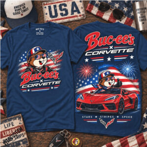 Buc Ees Corvette Racing Stars And Stripes Shirt