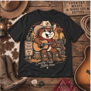 Buc Ee's Country Music Beaver Guitar Vintage Style Shirt