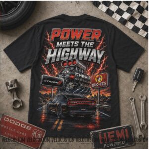 Buc Ee's Dodge Hemi Powered Muscle Cars Power Meets Highway Shirt