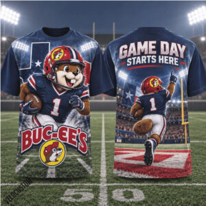 Buc Ees Football Mascot Game Day Starts Here Jersey Shirt