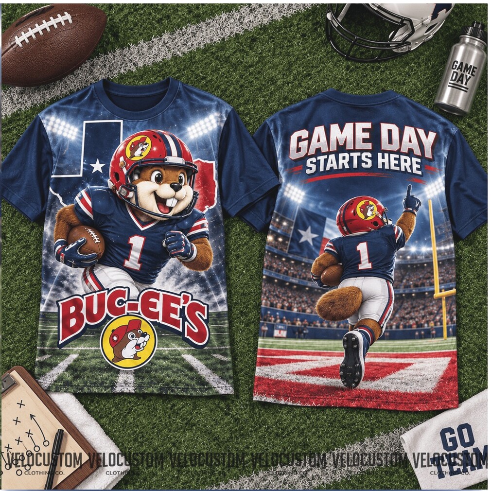 Buc Ees Football Mascot Game Day Starts Here Jersey Shirt Buc Ees Football Mascot Game Day Starts Here Jersey Shirt