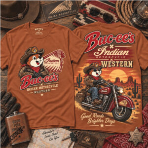 Buc Ee's Indian Motorcycle Western Desert Adventure Shirt