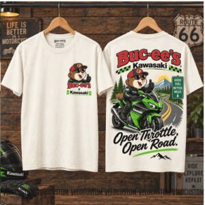 Buc Ee's Kawasaki Motorcycle Open Throttle Shirt