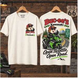 Buc Ee's Kawasaki Motorcycle Open Throttle Shirt
