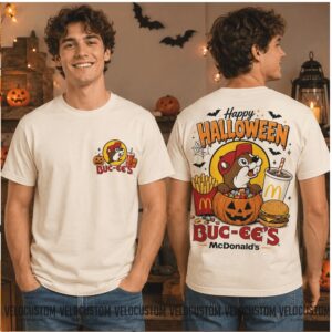 Buc Ee's McDonald's Happy Halloween Fast Food Beaver Shirt