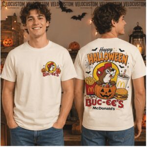 Buc Ee's McDonald's Happy Halloween Fast Food Beaver Shirt
