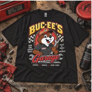Buc Ee's Mechanic Beaver Car Repair Tools Graphic Shirt
