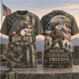 Buc Ees Military Veteran Eagle Honor Courage Freedom Shirt