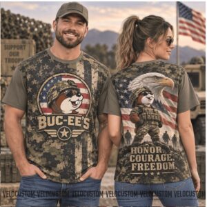 Buc Ees Military Veteran Eagle Honor Courage Freedom Shirt