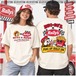 Buc Ee's Rally's Fuel Up Fast Food Racing Beaver Shirt