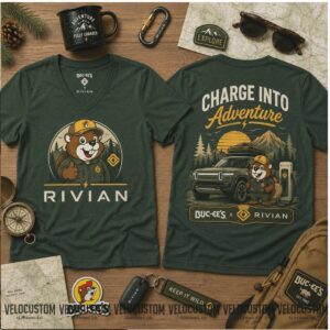 Buc Ee's Rivian Charge Into Adventure Electric SUV Shirt
