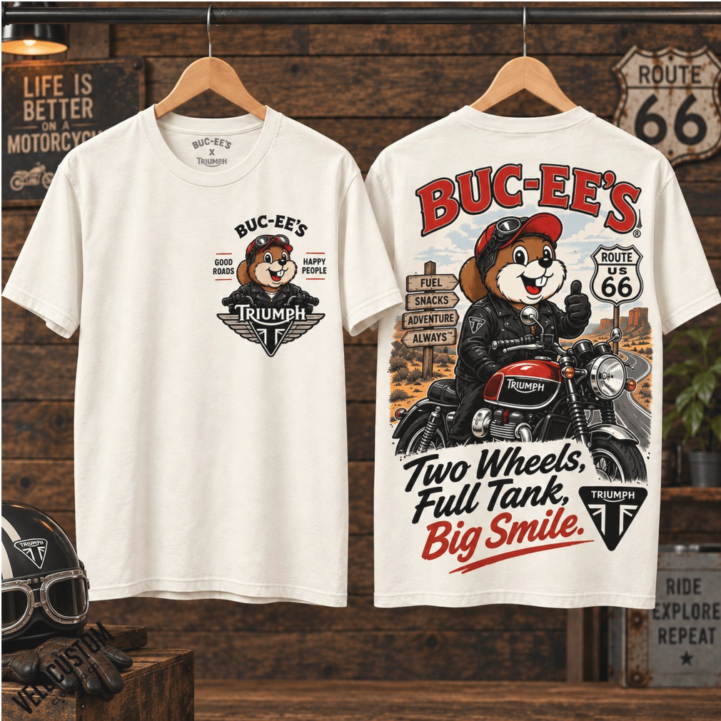 Buc Ee’s Triumph Royal Enfield Two Wheels Backroads Shirt Buc Ee’s Triumph Royal Enfield Two Wheels Backroads Shirt