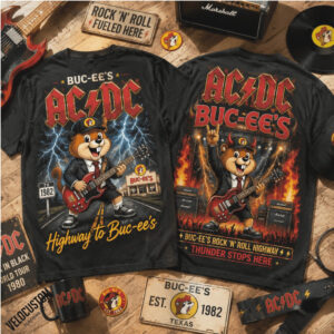 Buc ees Beaver ACDC Rock Band Highway Guitar Vintage Shirt