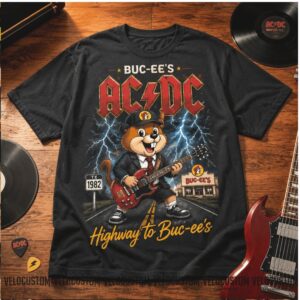 Buc ees Beaver ACDC Rock Band Highway Guitar Vintage Shirt