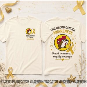 Buc ees Beaver Childhood Cancer Awareness Gold Ribbon Shirt