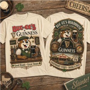 Buc ees Beaver Guinness Roadhouse Beer Club Pub Shirt