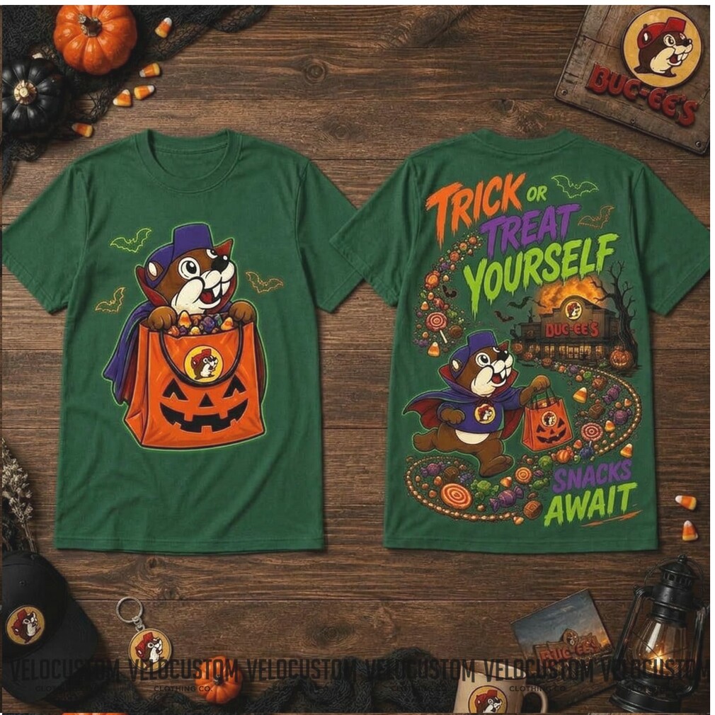 Buc ee’s Beaver Halloween Trick or Treat Snacks Await Shirt Buc ee’s Beaver Halloween Trick or Treat Snacks Await Shirt