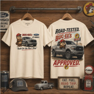 Buc ees Beaver Mascot Ford F150 Truck Road Tested Shirt