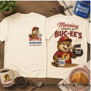 Buc ees Beaver Mascot Maxwell House Coffee Morning Graphic Shirt
