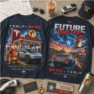 Buc ees Beaver Mascot Tesla Cybertruck EV Charging Future Shirt