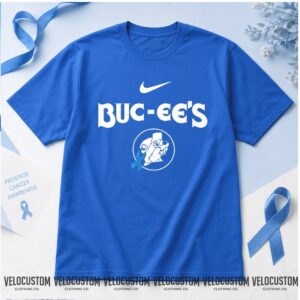 Buc ees Beaver Prostate Cancer Awareness Blue Ribbon No One Fights Alone Shirt