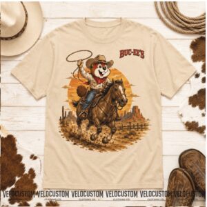 Buc ees Beaver Texas Cowboy Club Horseshoe Western Rodeo Shirt
