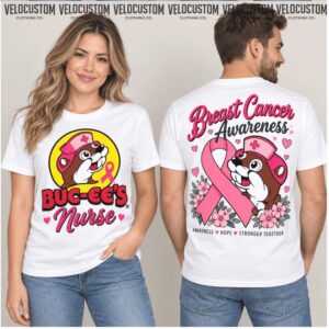 Buc ee's Breast Cancer Awareness Pink Ribbon Nurse Shirt